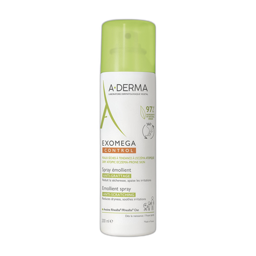 A-Derma - Exomega Control - Spray émollient anti-grattage - Peaux sèches à tendance à l'eczéma atopique 200 ml
