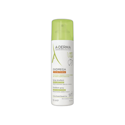 A-Derma - Exomega Control - Spray émollient anti-grattage - Peaux sèches à tendance à l'eczéma atopique 50 ml