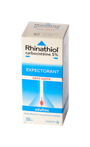 RHINATHIOL 5% EXPECTORANT ADULTE SIROP SANS SUCRE 250ML