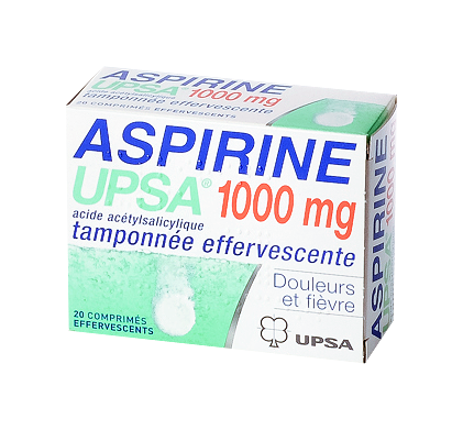 ASPIRINE 1000MG UPSA 20COMPRIMÉS EFFERVESCENTS