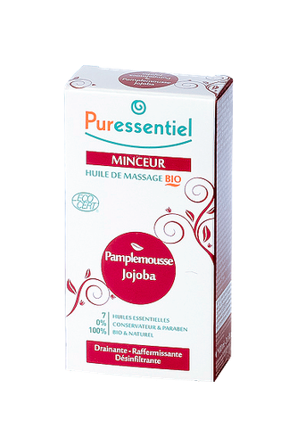 Image PURESSENTIEL HUILE DE MASSAGE BIO MINCEUR 100ML